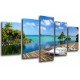 MULTI Wood Printings, Picture Wall Hanging, Landscape Puerto Paradise Caribe