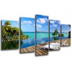 MULTI Wood Printings, Picture Wall Hanging, Landscape Puerto Paradise Caribe