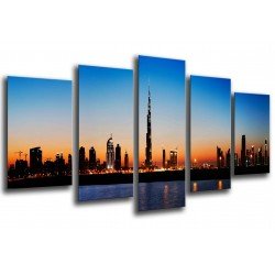 MULTI Wood Printings, Picture Wall Hanging, City Dubai Sunset, Rascacielos