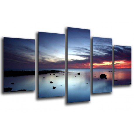 MULTI Wood Printings, Picture Wall Hanging, Landscape Sea Atardecer