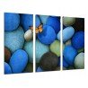 MULTI Wood Printings, Picture Wall Hanging, Abstract Stones Blues, Rio