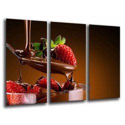 MULTI Wood Printings, Picture Wall Hanging, Dessert Strawberrys With Chocolate