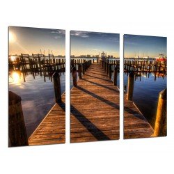 MULTI Wood Printings, Picture Wall Hanging, Landscape Gangway Rio