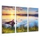 MULTI Wood Printings, Picture Wall Hanging, Landscape Lake Mountain Atardecer