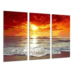MULTI Wood Printings, Picture Wall Hanging, Landscape Sunset Playa