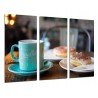 Cuadro Moderno Fotografico base madera, Cafe, Desayuno, Cafeteria