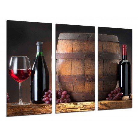 MULTI Wood Printings, Picture Wall Hanging, Wine Red, Grapes, Bodega