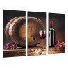 Cuadro Moderno Fotografico base madera, Vino Tinto, Uvas, Bodega