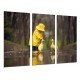 Cuadro Moderno Fotografico base madera, Ninos con Patitos, Infantil
