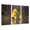 Cuadro Moderno Fotografico base madera, Ninos con Patitos, Infantil
