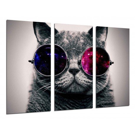 MULTI Wood Printings, Picture Wall Hanging, Cat Lennon, Glasses Vintage