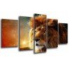 Cuadro Moderno Fotografico base madera, Rey Leon, Sabana, Animales