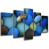 Cuadro Moderno Fotografico base madera, Abstracto Piedras Azules, Rio