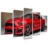 Cuadro Moderno Fotografico base madera, Coche Mustang Rojo