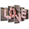 Cuadro Moderno Fotografico base madera, Love Vintage, Letras Dulces