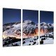 MULTI Wood Printings, Picture Wall Hanging, Mountain Sunset Nevado