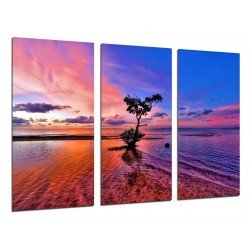 MULTI Wood Printings, Picture Wall Hanging, Landscape Nature Lake Atardecer