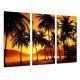 MULTI Wood Printings, Picture Wall Hanging, Landscape Palms Beach Atardecer