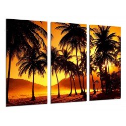 MULTI Wood Printings, Picture Wall Hanging, Landscape Palms Beach Atardecer