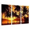 Cuadro Moderno Fotografico base madera, Paisaje Palmeras playa Atardecer
