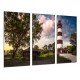 MULTI Wood Printings, Picture Wall Hanging, Landscape of Lighthouse in the Mar