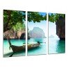 MULTI Wood Printings, Picture Wall Hanging, Landscape Boat in the PLaya