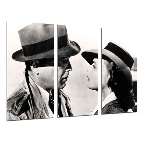 MULTI Wood Printings, Picture Wall Hanging, Histoty Cinema old Hollywood, Humphrey Bogart, Ingrid Bergman