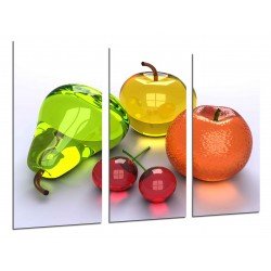 MULTI Wood Printings, Picture Wall Hanging, Composition of Fruits