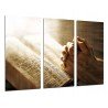 Cuadro Moderno Fotografico base madera, Biblia, Oracion, Jesucristo