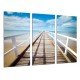 MULTI Wood Printings, Picture Wall Hanging, Landscape Gangway in the Playa