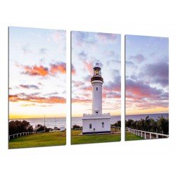 MULTI Wood Printings, Picture Wall Hanging, Landscape of Lighthouse in the Mar