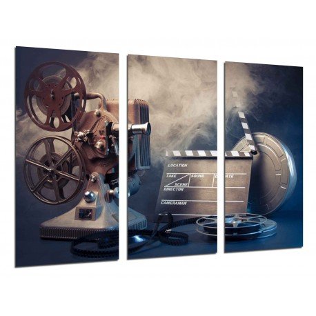 MULTI Wood Printings, Picture Wall Hanging, Histoty Cinema old Hollywood, Proyector