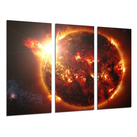 MULTI Wood Printings, Picture Wall Hanging, Sun, Star in the Espacio
