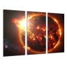 MULTI Wood Printings, Picture Wall Hanging, Sun, Star in the Espacio