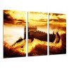 Cuadro Moderno Fotografico base madera, Paisaje Muralla China Atardecer