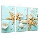Cuadro Moderno Fotografico base madera, Tema Marino Vintage, Estrellas de Mar