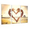 MULTI Wood Printings, Picture Wall Hanging, Heart in the Beach, Woman