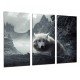 MULTI Wood Printings, Picture Wall Hanging, Animals Wild, Wolf White Montana