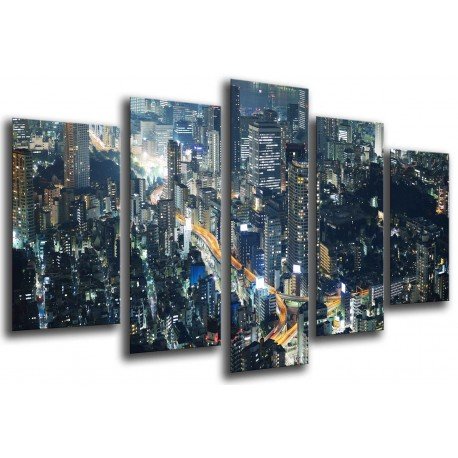 MULTI Wood Printings, Picture Wall Hanging, City of Night, Rascacielos