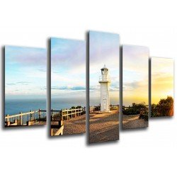 MULTI Wood Printings, Picture Wall Hanging, Landscape of Lighthouse in the Mar