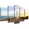 Cuadro Moderno Fotografico base madera, Paisaje de Faro en el Mar