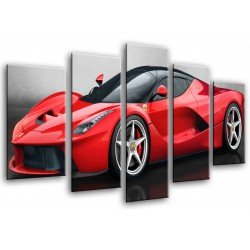 MULTI Wood Printings, Picture Wall Hanging, Car Sport, Ferrari rojo
