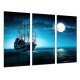 MULTI Wood Printings, Picture Wall Hanging, Boat old of Sail, Caravel, War, Sea Atardecer