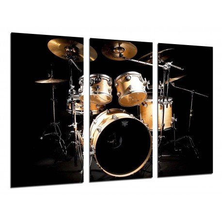 Cuadro Moderno Fotografico base madera, Musica, Instrumento Bateria, Rock