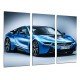 Cuadro Moderno Fotografico base madera, Coche Deportivo BMW i8 Azul