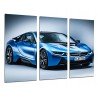 MULTI Wood Printings, Picture Wall Hanging, Car Sport BMW i8 Azul