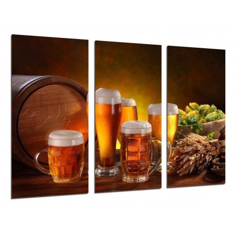 MULTI Wood Printings, Picture Wall Hanging, Brewery, Beer Blonde and Toast