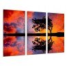 Cuadro Moderno Fotografico base madera, Paisaje Atardecer Lago, Arbol en el Lago