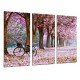 MULTI Wood Printings, Picture Wall Hanging, Road Forest in Autumn, Road of Flowers Rosas