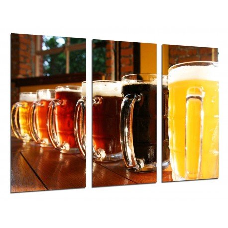 MULTI Wood Printings, Picture Wall Hanging, Brewery, Beer Blonde and Toast